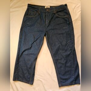 BDG Urban Outfitters Womens Blue Cropped Straight Leg Distressed Jeans Size 32W